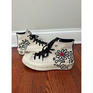 Converse X Keith Haring Chuck 70 High Top White Black Red Embroidered Women 8